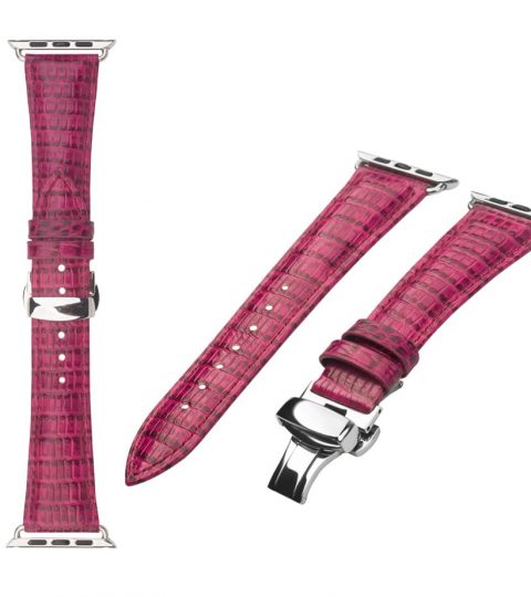 Apple-Watch-Crocodile-Pattern-Rose-Red-Leather-Strap-1