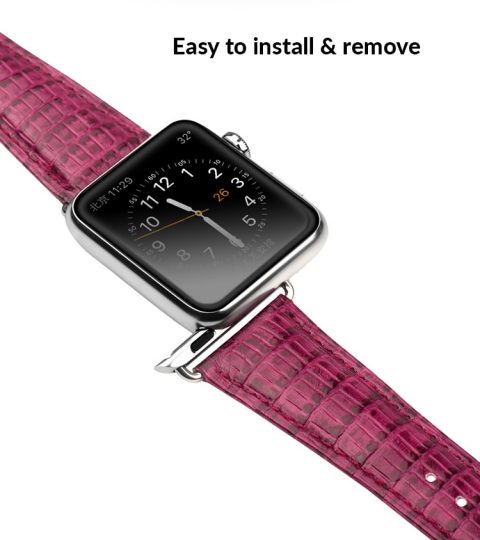 Apple-Watch-Crocodile-Pattern-Rose-Red-Leather-Strap-3