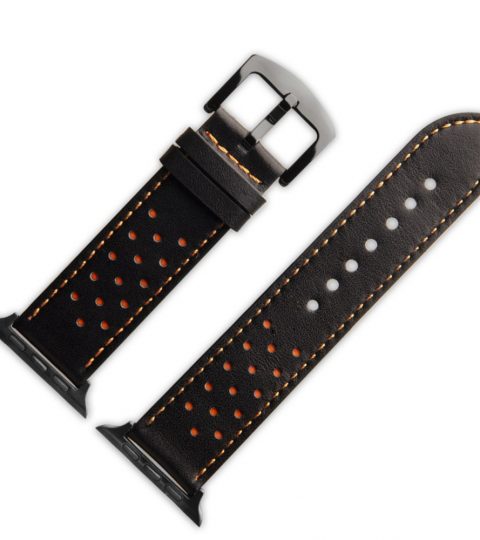 Apple-Watch-Perforated-Leather-Black-Color-Strap-Gunmetal-Buckle-5